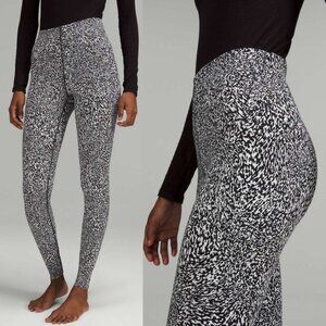 Lululemon InStill High-Rise Tight 28" In Warped Grain Alpine White Black Size 10